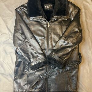 Heavy Duty Wilson Black Leather / Fur Jacket